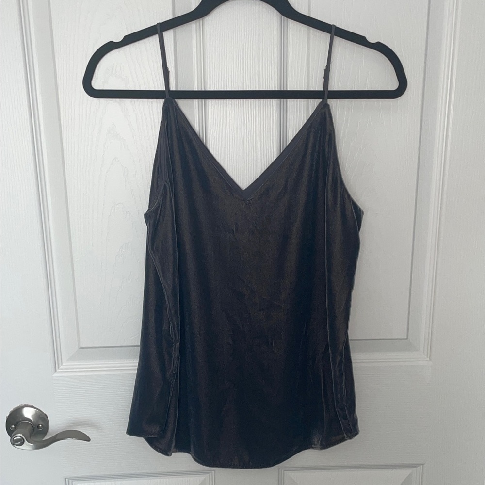 Express Gray Velvet Camisole Top